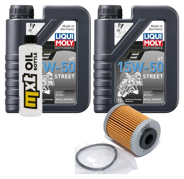 Paquet d'inspection 2L 15W-50+filtre à huile pour KTM EXC Racing 450 ccm Année 2003 - 2005