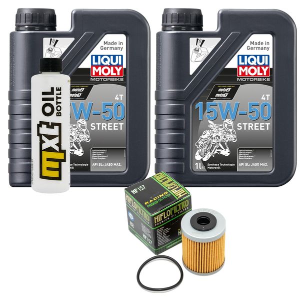 Paquete de inspección 2L 15W-50+filtro de aceite para KTM EXC Racing 450 ccm Año 2003 - 2005