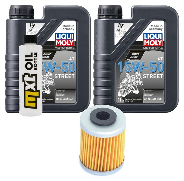 Inspektionspaket 2L 15W-50 + Ölfilter für KTM EXC Racing 450 ccm Bj. 2003 - 2005