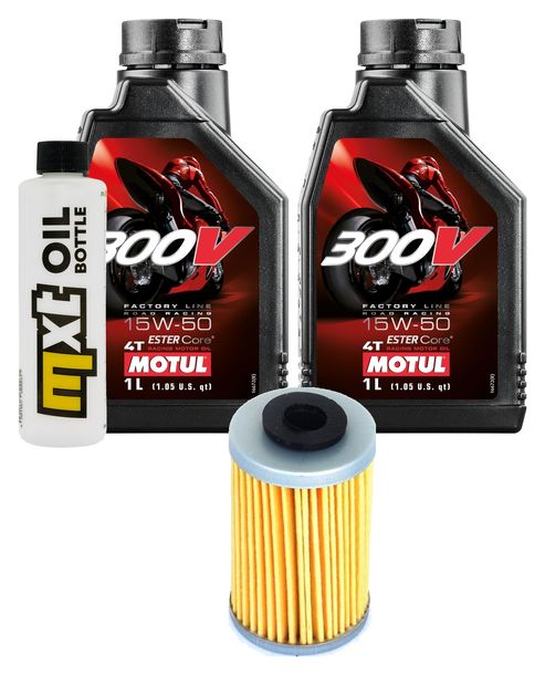 Paquete de inspección 2L 15W-50+filtro de aceite para KTM EXC Racing 450 ccm Año 2003 - 2005