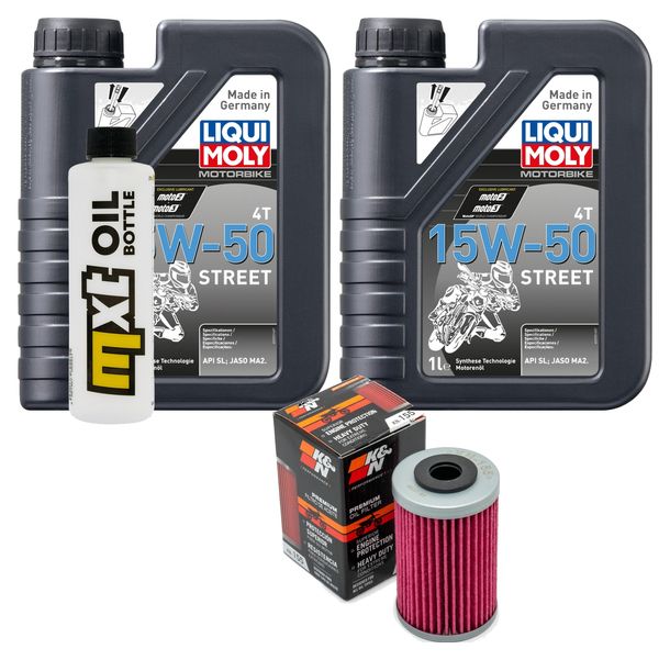 Inspektionspaket 2L 15W-50 + Ölfilter für KTM EXC Racing 450 ccm Bj. 2003 - 2005