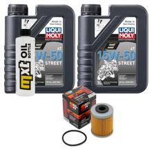 Pacchetto di ispezione 2L 15W-50+filtro olio per KTM EXC Racing 450 ccm Anno 2003 - 2005