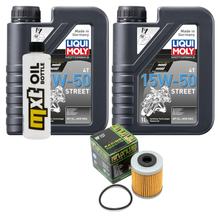 Pacchetto di ispezione 2L 15W-50+filtro olio per KTM EXC Racing 450 ccm Anno 2003 - 2005