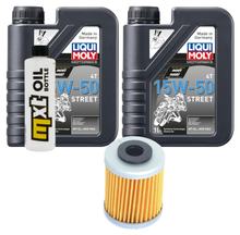 Pacchetto di ispezione 2L 15W-50+filtro olio per KTM EXC Racing 450 ccm Anno 2003 - 2005