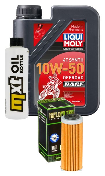 Inspektionspaket 1L 10W-50 + Ölfilter für KTM EXC Freeride SX-F 350 / 530 ccm Bj. 2008 - 2017