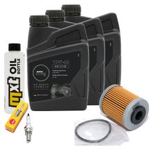 Kit d'inspection 3L 10W-50 + filtre à huile + 1x bougie pour KTM LC4 Adventure R 640 ccm Année 2003