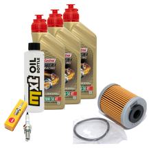 Paquete de inspección 3L 10W-50 + filtro de aceite + 1x bujía para KTM LC4 Adventure R 640 ccm Año 2003