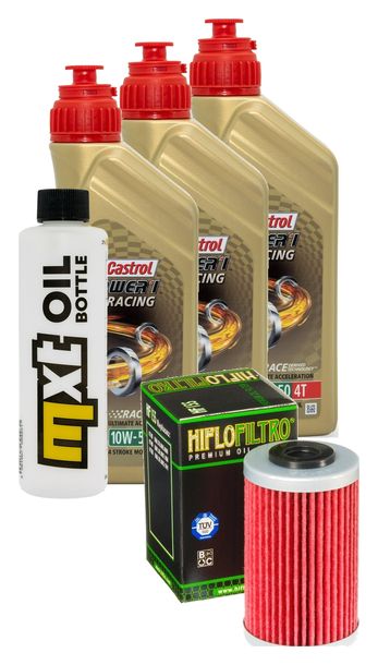 Inspektionspaket 3L 10W-50 + Ölfilter + 1x Zündkerze für KTM LC4 Adventure R 640 ccm Bj. 2000 - 2002