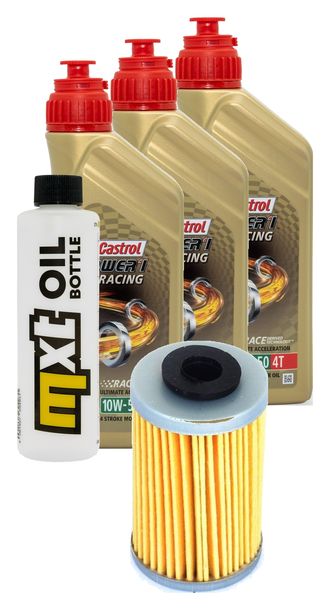 Inspektionspaket 3L 10W-50 + Ölfilter + 1x Zündkerze für KTM LC4 Adventure R 640 ccm Bj. 2000 - 2002