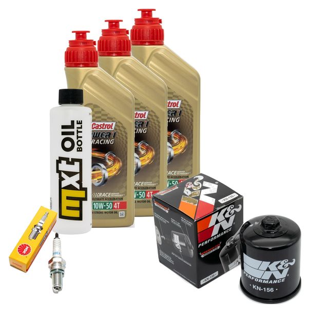 Inspektionspaket 3L 10W-50 + Ölfilter + 1x Zündkerze für KTM LC4 Adventure R 640 ccm Bj. 2000 - 2002