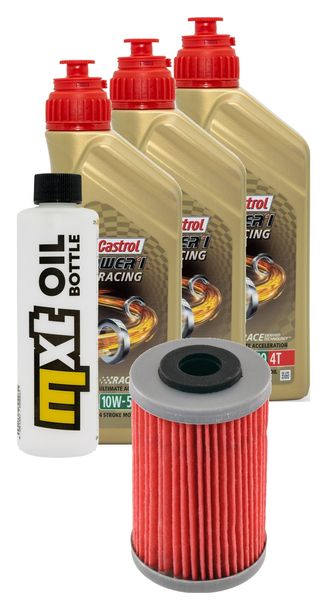 Inspektionspaket 3L 10W-50 + Ölfilter + 1x Zündkerze für KTM LC4 Adventure R 640 ccm Bj. 2000 - 2002