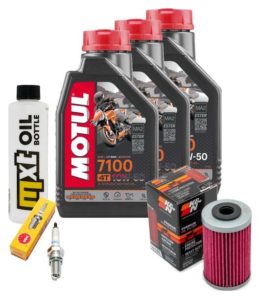 Inspektionspaket 3L 10W-50 + Ölfilter + 1x Zündkerze für KTM LC4 Adventure R 640 ccm Bj. 2000 - 2002