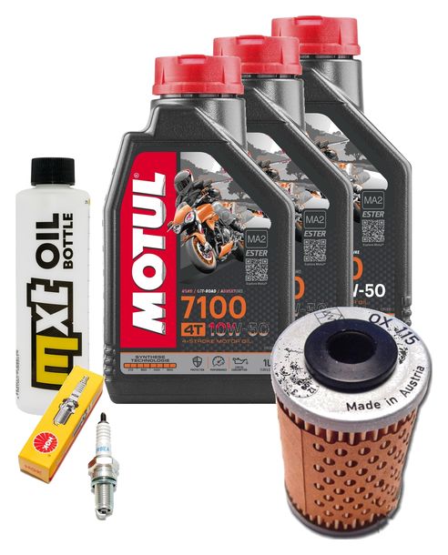 Inspektionspaket 3L 10W-50 + Ölfilter + 1x Zündkerze für KTM LC4 Adventure R 640 ccm Bj. 2000 - 2002