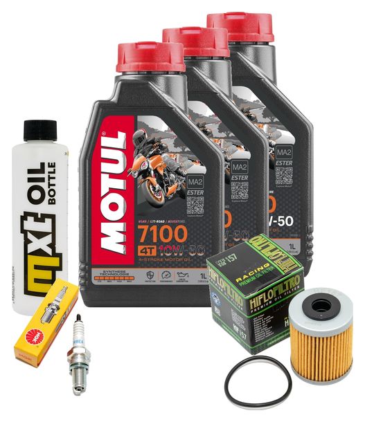 Inspektionspaket 3L 10W-50 + Ölfilter + 1x Zündkerze für KTM LC4 Adventure R 640 ccm Bj. 2000 - 2002