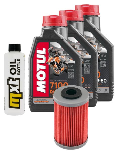 Inspektionspaket 3L 10W-50 + Ölfilter + 1x Zündkerze für KTM LC4 Adventure R 640 ccm Bj. 2000 - 2002