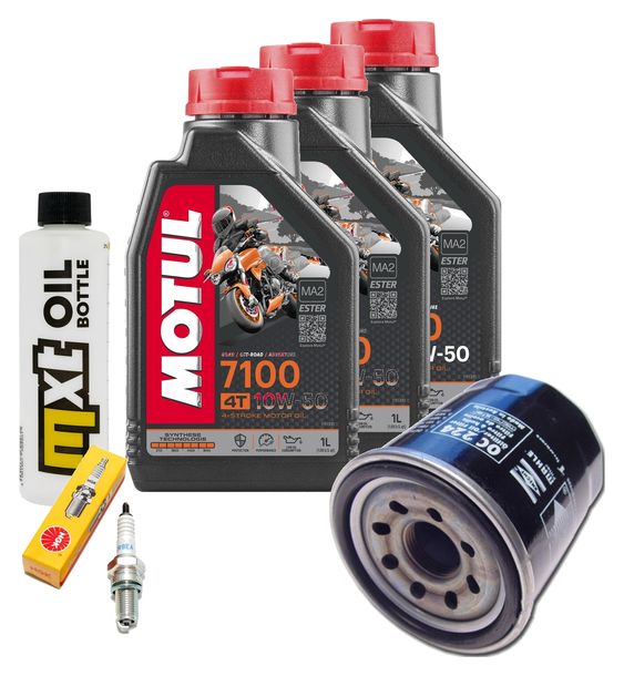 Inspektionspaket 3L 10W-50 + Ölfilter + 1x Zündkerze für KTM LC4 Adventure R 640 ccm Bj. 2000 - 2002
