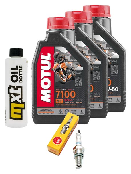 Inspektionspaket 3L 10W-50 + Ölfilter + 1x Zündkerze für KTM LC4 Adventure R 640 ccm Bj. 2000 - 2002