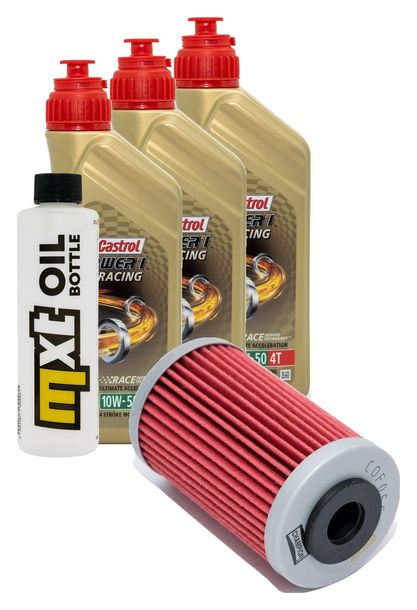 Inspektionspaket 3L 10W-50 + Ölfilter + 1x Zündkerze für KTM LC4 Adventure R 640 ccm Bj. 2000 - 2002
