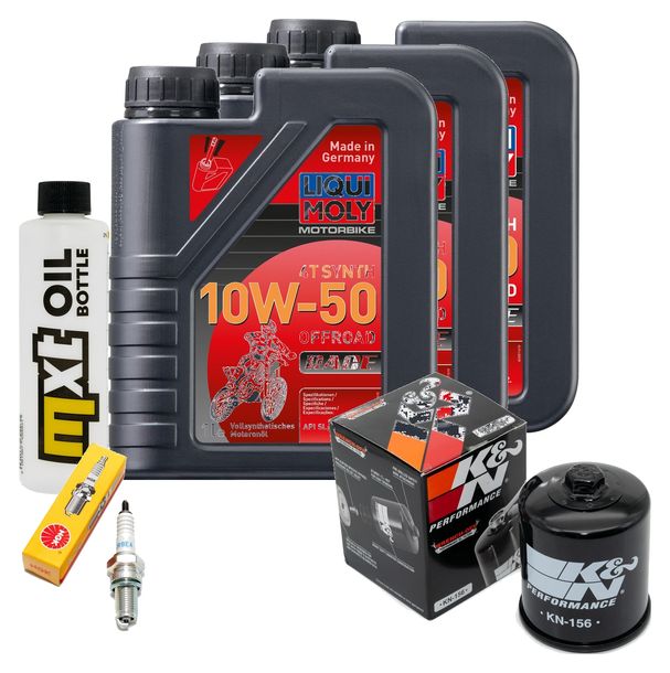 Inspektionspaket 3L 10W-50 + Ölfilter + 1x Zündkerze für KTM LC4 Adventure R 640 ccm Bj. 2000 - 2002