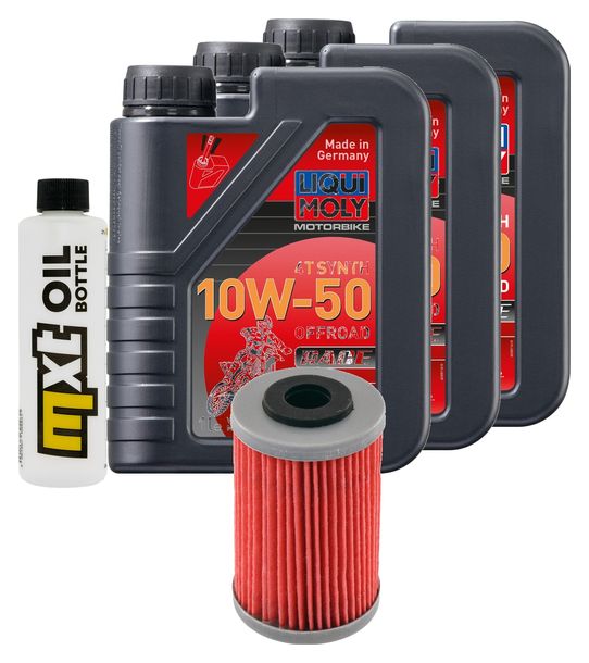Inspektionspaket 3L 10W-50 + Ölfilter + 1x Zündkerze für KTM LC4 Adventure R 640 ccm Bj. 2000 - 2002