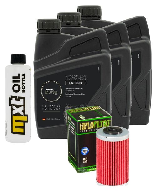 Inspektionspaket 3L 10W-50 + Ölfilter + 1x Zündkerze für KTM LC4 Adventure R 640 ccm Bj. 2000 - 2002