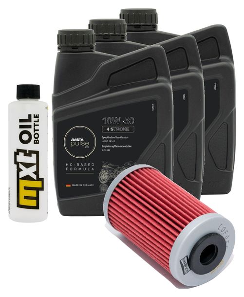 Inspektionspaket 3L 10W-50 + Ölfilter + 1x Zündkerze für KTM LC4 Adventure R 640 ccm Bj. 2000 - 2002