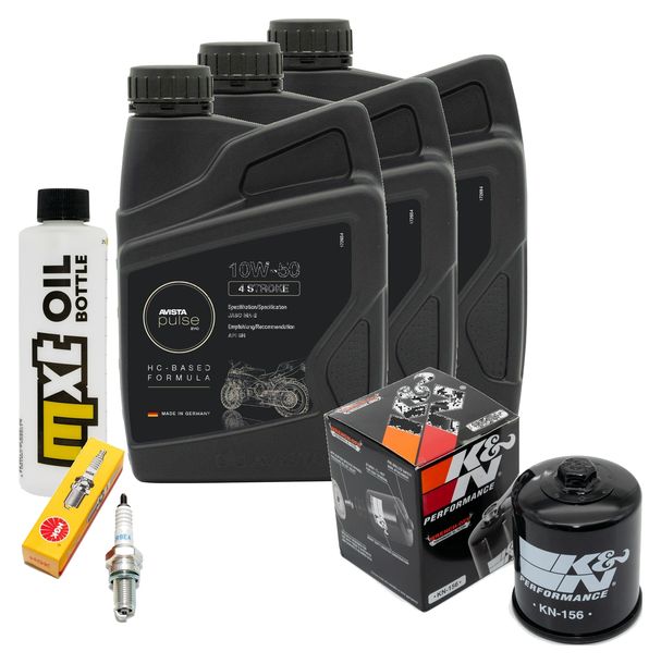 Inspektionspaket 3L 10W-50 + Ölfilter + 1x Zündkerze für KTM LC4 Adventure R 640 ccm Bj. 2000 - 2002