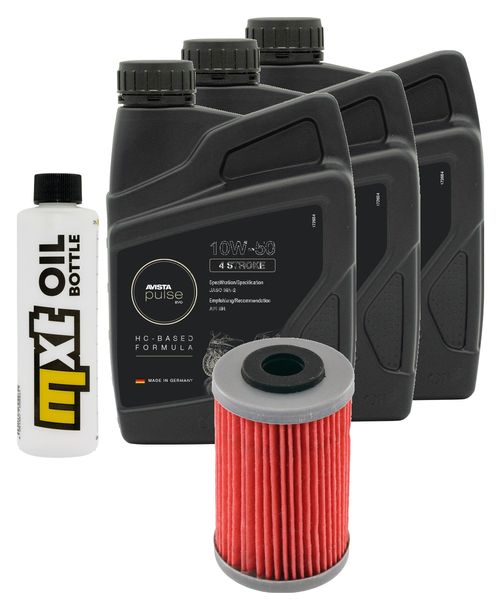 Inspektionspaket 3L 10W-50 + Ölfilter + 1x Zündkerze für KTM LC4 Adventure R 640 ccm Bj. 2000 - 2002