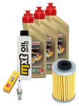 Kit d'inspection 3L 10W-50 + filtre à huile + 1x bougie pour KTM LC4 Adventure R 640 ccm Année 2000 - 2002