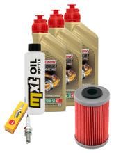 Kit d'inspection 3L 10W-50 + filtre à huile + 1x bougie pour KTM LC4 Adventure R 640 ccm Année 2000 - 2002