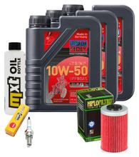 Inspektionspaket 3L 10W-50 + Ölfilter + 1x Zündkerze für KTM LC4 Adventure R 640 ccm Bj. 2000 - 2002