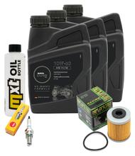 Pacchetto di ispezione 3L 10W-50 + filtro olio + 1x candela per KTM LC4 Adventure R 640 ccm Anno 2000 - 2002