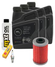 Pacchetto di ispezione 3L 10W-50 + filtro olio + 1x candela per KTM LC4 Adventure R 640 ccm Anno 2000 - 2002