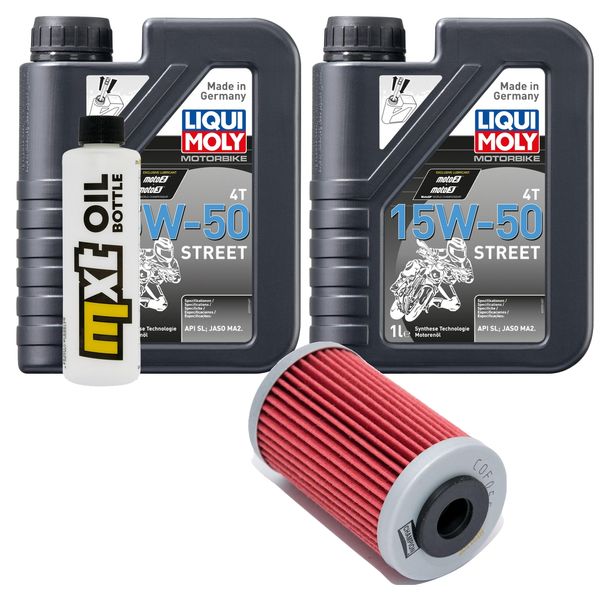 Pacchetto di ispezione 2L 15W-50+filtro olio per KTM RC 125 / 390 ccm Anno 2015