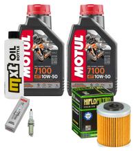 Inspectiepakket 2L 10W-50 + Oliefilter + 2x Bougie voor KTM SMC R ABS 690 ccm Bj. 2014 - 2017