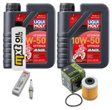 Inspectiepakket 2L 10W-50 + Oliefilter + 2x Bougie voor KTM SMC R ABS 690 ccm Bj. 2014 - 2017