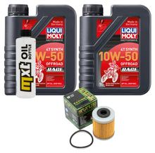 Pacchetto di ispezione 2L 10W-50 + filtro olio + 2x candela per KTM SMC R ABS 690 ccm Anno 2014 - 2017