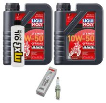 Pacchetto di ispezione 2L 10W-50 + filtro olio + 2x candela per KTM SMC R ABS 690 ccm Anno 2014 - 2017