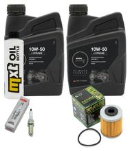 Inspektionspaket 2L 10W-50 + Ölfilter + 2x Zündkerze für KTM SMC R ABS 690 ccm Bj. 2014 - 2017