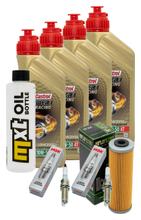 Pacchetto di ispezione 4L 10W-50 + filtro olio + 4x candela per KTM Super Duke R 1290 ccm Anno 2014 - 2016