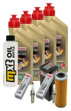 Pacchetto di ispezione 4L 10W-50 + filtro olio + 4x candela per KTM Super Duke R 1290 ccm Anno 2014 - 2016