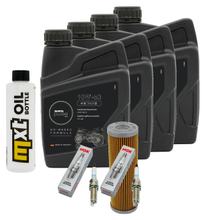 Inspektionspaket 4L 10W-50 + Ölfilter + 4x Zündkerze für KTM Super Duke R 1290 ccm Bj. 2014 - 2016