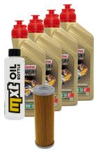 Pacchetto di ispezione 4L 10W-50 + filtro olio + 4x candela per KTM Super Duke R 1290 ccm Anno 2014 - 2016