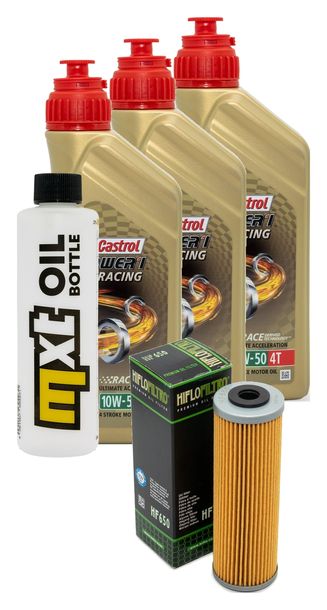 Paquete de inspección 3L 10W-50+filtro de aceite para KTM Supermoto R T 990 ccm Año 2013