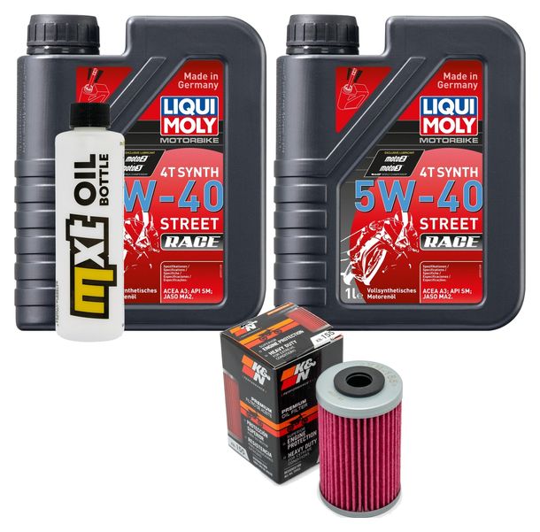 Pacchetto di ispezione 2L 5W-40 + filtro olio per KTM SX 450 ccm Anno 2003 - 2004