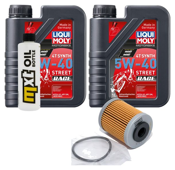Paquete de inspección 2L 5W-40 + filtro de aceite para KTM SX 450 ccm Año 2003 - 2004
