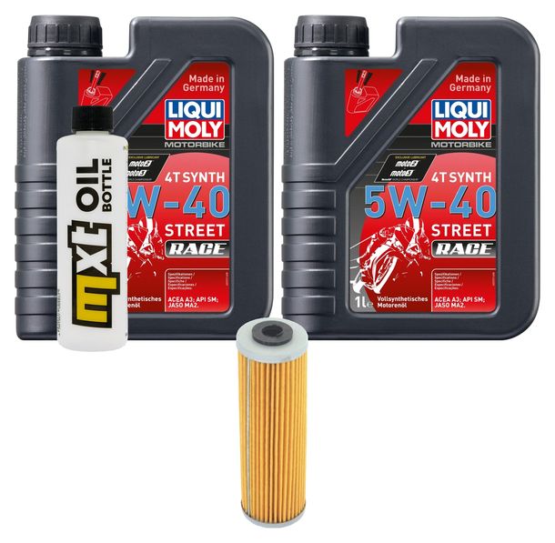 Paquete de inspección 2L 5W-40 + filtro de aceite para KTM SX 450 ccm Año 2009