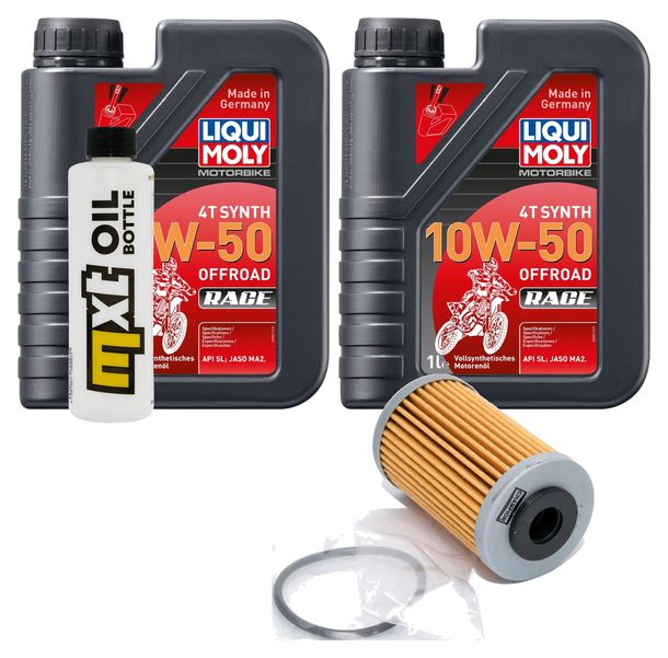 Inspektionspaket 2L 10W-50 + Ölfilter für Husaberg FE i Enduro, KTM SX SMR 250 / 450 ccm Bj. 2013
