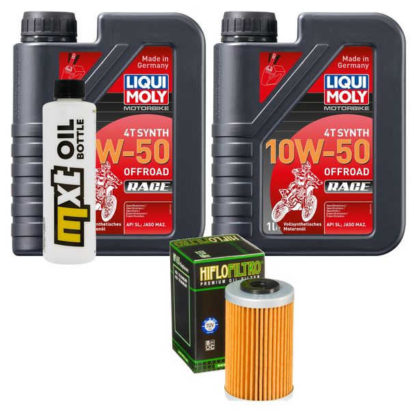 Inspektionspaket 2L 10W-50 + Ölfilter für Husaberg FE i Enduro, KTM SX SMR 250 / 450 ccm Bj. 2013