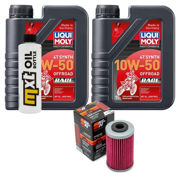 Inspektionspaket 2L 10W-50 + Ölfilter für Husaberg FE i Enduro, KTM SX SMR 250 / 450 ccm Bj. 2013